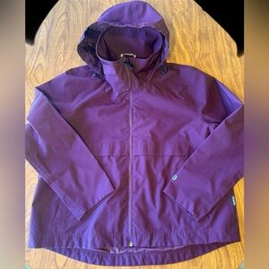 Burgundy TenTree Cropped Rain Jacket with packable hood